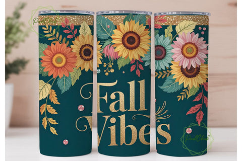 Fall Vibes 20oz Tumbler Wrap Sublimation PixelChick 