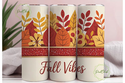 Fall Vibes 20oz Tumbler Wrap Sublimation PixelChick 