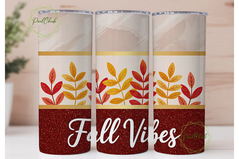 Fall Vibes 20oz Tumbler Wrap Sublimation PixelChick 