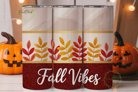 Fall Vibes 20oz Tumbler Wrap Sublimation PixelChick 