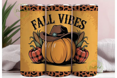 Fall Vibes 20oz Tumbler Wrap Sublimation PixelChick 