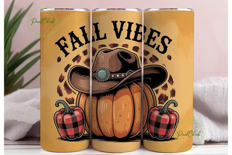 Fall Vibes 20oz Tumbler Wrap Sublimation PixelChick 