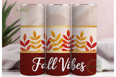 Fall Vibes 20oz Tumbler Wrap Sublimation PixelChick 