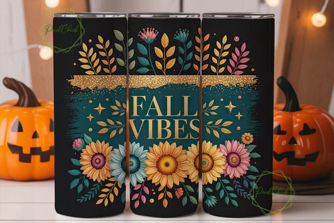 Fall Vibes 20oz Tumbler Wrap Sublimation PixelChick 