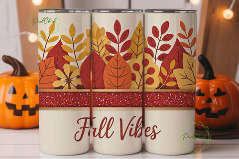 Fall Vibes 20oz Tumbler Wrap Sublimation PixelChick 