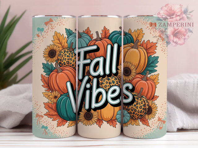 Fall Vibes Autumn Pumpkin Tumbler, Autumn Pumpkin 20Oz Sublimation, Rustic Fall Floral Coffee Cup, Harvest Farmhouse Mug Wrap, Cozy Autumn Drinkware Design, Thanksgiving Pumpkin Cup, Pumpkin Patch Tumbler Sublimation Li Zamperini 