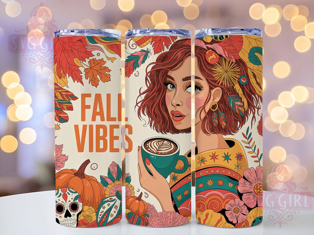 Fall Vibes Cozy Autumn Girl Tumbler, Autumn Girl Wrap, 20oz Sublimation, Cozy Fall Cup, Autumn Fashion Mug, Cute Fall Tumbler, Fall Season Drinkware Sublimation SvggirlplusArt 