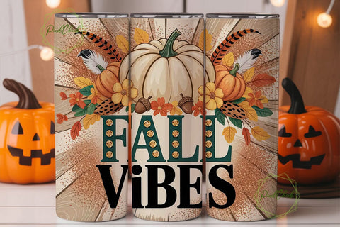 Fall Vibes Leopard 20oz Tumbler Wrap Sublimation PixelChick 