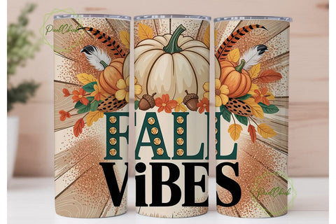 Fall Vibes Leopard 20oz Tumbler Wrap Sublimation PixelChick 
