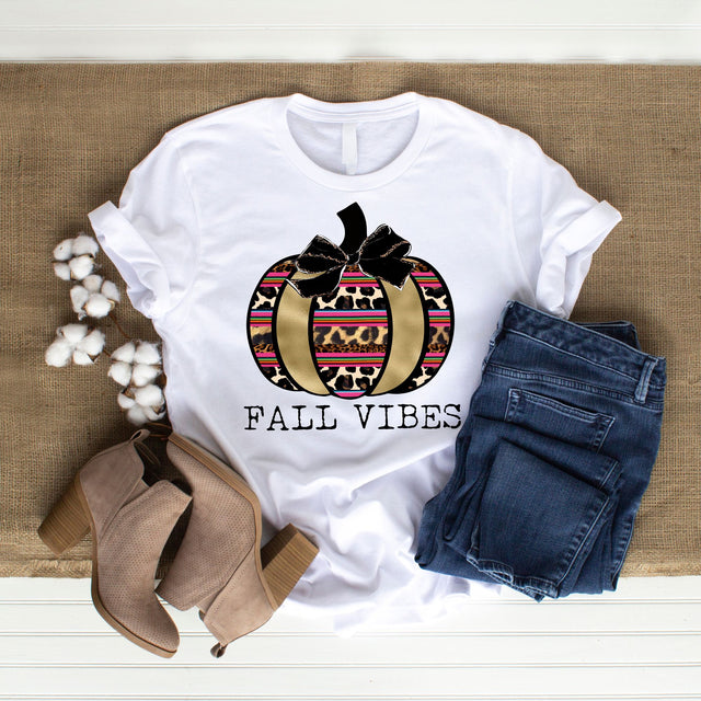 Fall Vibes Leopard Pumpkin PNG | Autumn Fashion Design | Animal Print Halloween Typography Sublimation So Fontsy Design Shop 