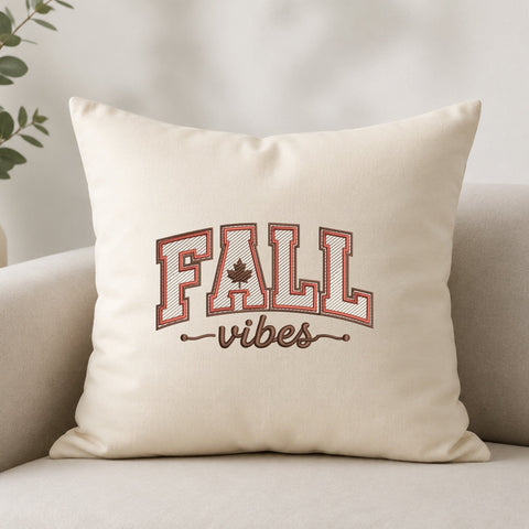 Fall Vibes Machine Embroidery Design – Autumn Maple Leaf Collegiate Embroidery File Embroidery/Applique DESIGNS PatternFeed8 