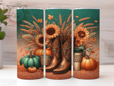 Fall Vibes Pumpkin Glitter 20oz Tumbler Wrap, Pumpkin Glitter Design, Autumn 20oz Tumbler, Glitter Pumpkin Wrap, Fall Season Tumbler, Sparkly Pumpkin Tumbler Sublimation Lara' s Designs 