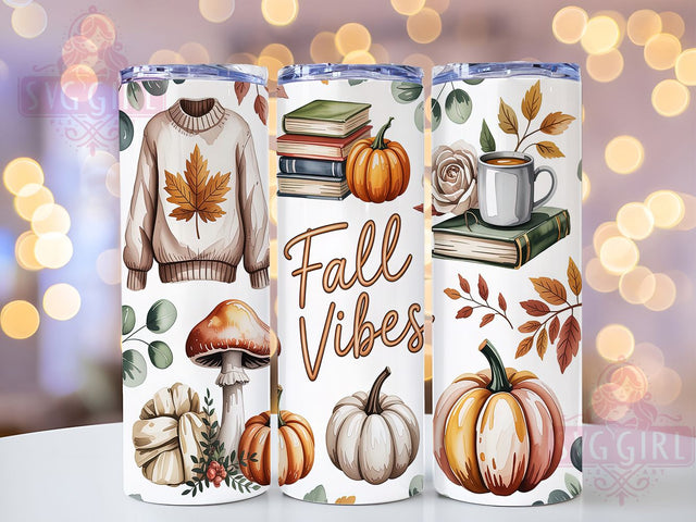 Fall Vibes Pumpkin Spice Tumbler, Autumn Pumpkin Wrap, Pumpkin Tumbler Design, 20oz Sublimation, Cozy Fall Mug, Autumn Vibes Cup, Pumpkin Spice Tumbler Sublimation SvggirlplusArt 