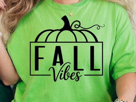 Fall Vibes Pumpkin SVG, Autumn Shirt Design, Thanksgiving Cricut Files SVG DesignDestine 