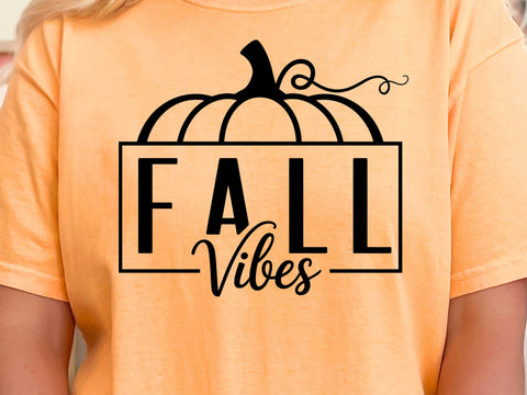 Fall Vibes Pumpkin SVG, Autumn Shirt Design, Thanksgiving Cricut Files SVG DesignDestine 