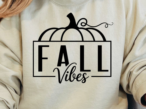 Fall Vibes Pumpkin SVG, Autumn Shirt Design, Thanksgiving Cricut Files SVG DesignDestine 