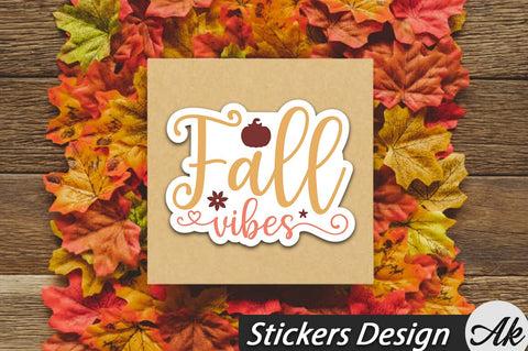 Fall vibes Stickers Design SVG akazaddesign 