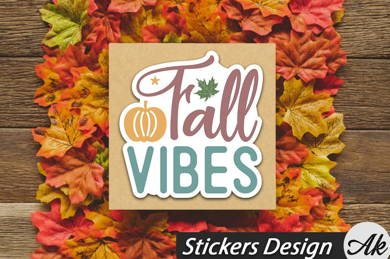 Fall vibes Stickers Design SVG akazaddesign 