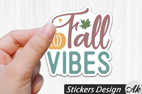 Fall vibes Stickers Design SVG akazaddesign 