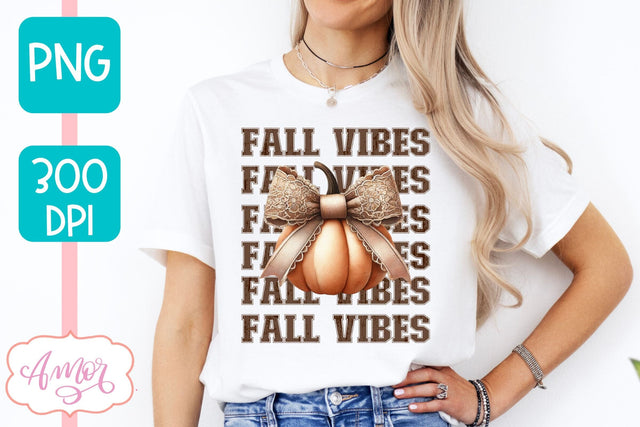 Fall vibes sublimation PNG | Coquette bow PNG design Sublimation Amorclipart 