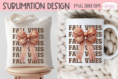 Fall vibes sublimation PNG | Coquette bow PNG design Sublimation Amorclipart 