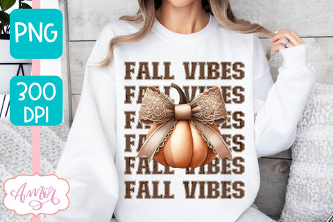 Fall vibes sublimation PNG | Coquette bow PNG design Sublimation Amorclipart 