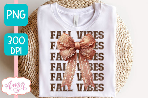 Fall vibes sublimation PNG | Coquette bow PNG design Sublimation Amorclipart 