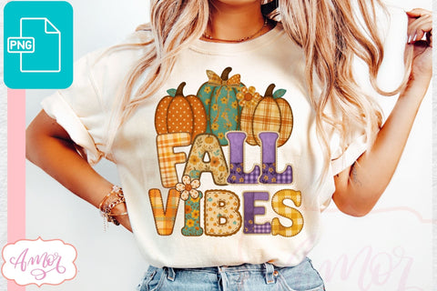 Fall vibes sublimation PNG | Fall Pumpkin PNG design Sublimation Amorclipart 