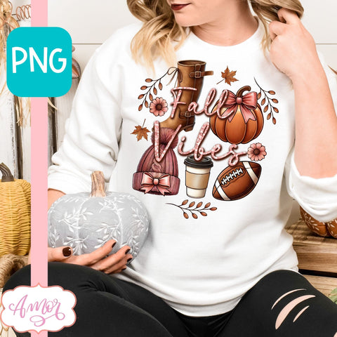 Fall vibes sublimation PNG Sublimation Amorclipart 