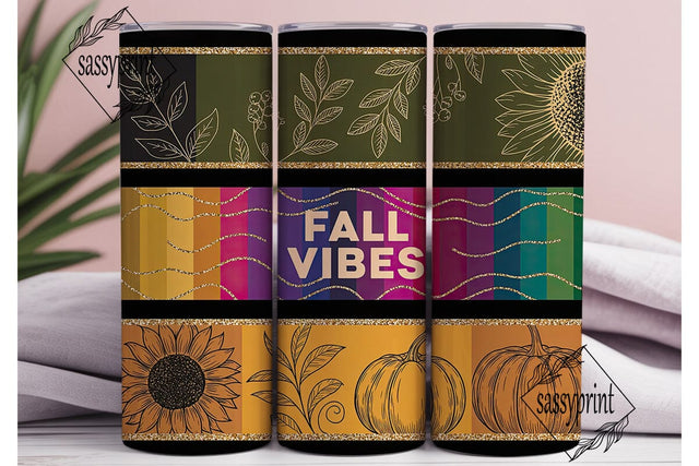 Fall Vibes Sunflowers 20oz Tumbler Wrap Sublimation sassyprint 