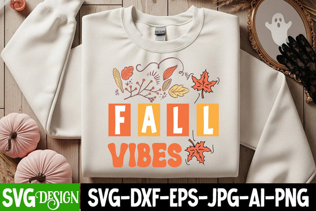Fall Vibes SVG Design | Fall SVG Bundle | Autumn SVG | Thanksgiving Quotes | Fall Round Sign |Thanksgiving Sublimation | Farmhouse Fall | Cricut Silhouette Cut Files SVG BlackCatsMedia 