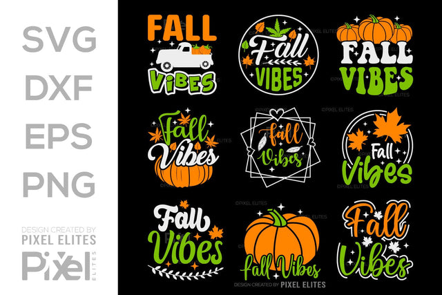 Fall Vibes SVG Thanksgiving Bundle Happy Autumn Hello Fall Thanksgiving Quote PET 00901 SVG ETC Craft 