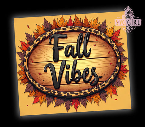 Fall Vibes Tumbler, Autumn Decor, 20oz Tumbler, Sublimation Design, Pumpkin Spice, Seasonal Gifts, PNG File, Cozy Fall Sublimation SvggirlplusArt 