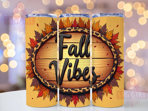 Fall Vibes Tumbler, Autumn Decor, 20oz Tumbler, Sublimation Design, Pumpkin Spice, Seasonal Gifts, PNG File, Cozy Fall Sublimation SvggirlplusArt 
