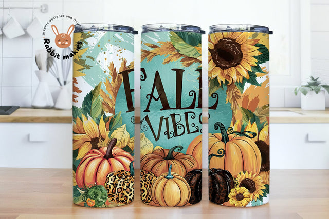 Fall Vibes Tumbler Wrap, Pumpkin Spice Sublimation, 20 oz Skinny Sublimation Design, Fall Book Stack, Pumpkin Patch png, Trendy fall design Sublimation Rabbitmakies 
