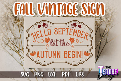 Fall Vintage Sign | Autumn Season | Happy Fall | Autumn Vibes | SVG File SVG The T Store Design 