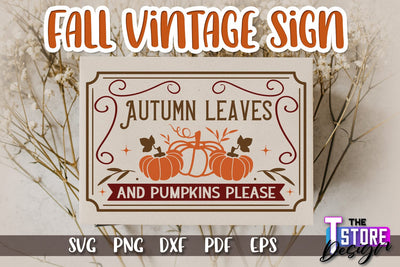 Fall Vintage Sign | Autumn Season | Happy Fall | Autumn Vibes | SVG File SVG The T Store Design 