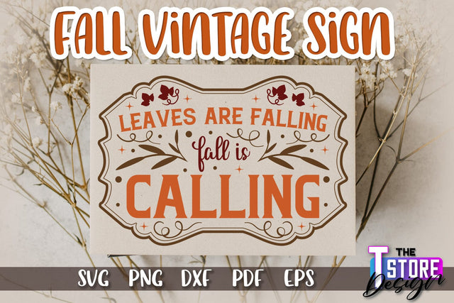 Fall Vintage Sign | Autumn Season | Happy Fall | Autumn Vibes | SVG File SVG The T Store Design 