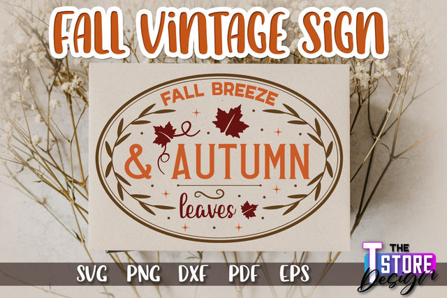 Fall Vintage Sign | Autumn Season | Happy Fall | Autumn Vibes | SVG File SVG The T Store Design 