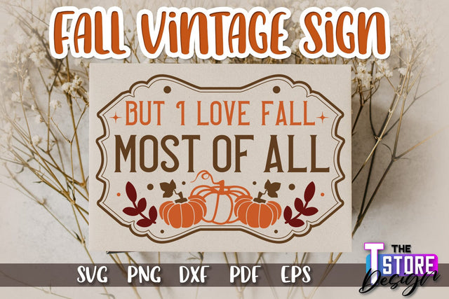 Fall Vintage Sign | Autumn Season | Happy Fall | Autumn Vibes | SVG File SVG The T Store Design 