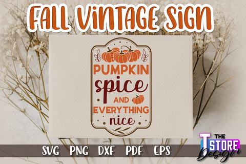 Fall Vintage Sign Bundle | Autumn Season | Happy Fall | Autumn Vibes | SVG Files SVG The T Store Design 