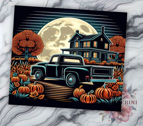 Fall Vintage Truck 20oz Tumbler Wrap PNG, Vintage Truck Tumbler Png, Straight & Tapered Tumbler Wrap, Instant Digital Download Sublimation Li Zamperini 