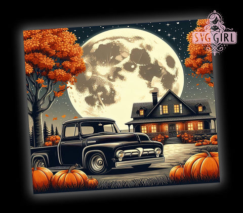 Fall Vintage Truck 20oz Tumbler Wrap Sublimation Design, Straight Tapered Tumbler Wrap, Fall Truck Tumbler Png, Instant Digital Download Sublimation SvggirlplusArt 