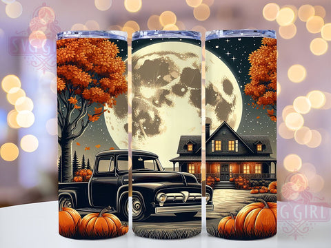 Fall Vintage Truck 20oz Tumbler Wrap Sublimation Design, Straight Tapered Tumbler Wrap, Fall Truck Tumbler Png, Instant Digital Download Sublimation SvggirlplusArt 