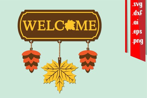 Fall Wall Decor, Fall Decor Svg, Welcome Wall Decor Lasercut SVG zafrans studio 