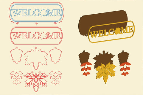 Fall Wall Decor, Fall Decor Svg, Welcome Wall Decor Lasercut SVG zafrans studio 