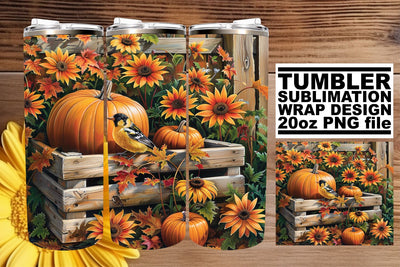 Fall Watercolor Landscape Tumbler Wrap for 20oz Sublimation Sublimation afrosvg 