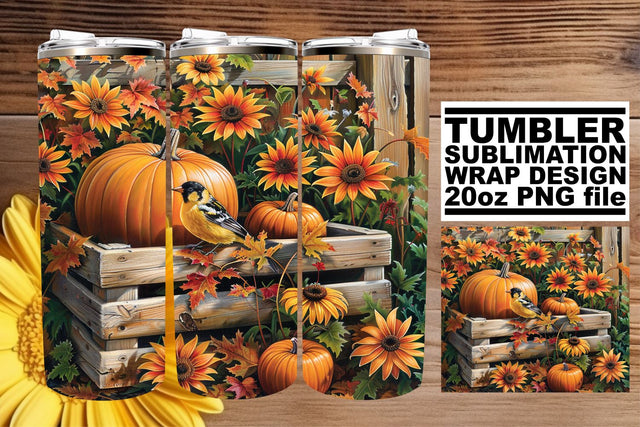 Fall Watercolor Landscape Tumbler Wrap for 20oz Sublimation Sublimation afrosvg 