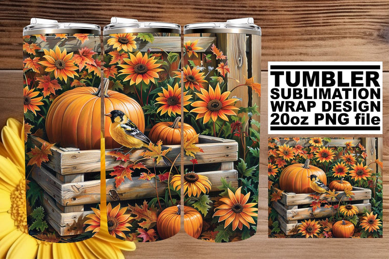 Fall Watercolor Landscape Tumbler Wrap for 20oz Sublimation Sublimation afrosvg 