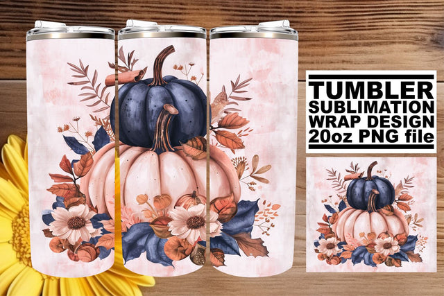 Fall Watercolor Pumpkin Tumbler Wrap Sublimation afrosvg 